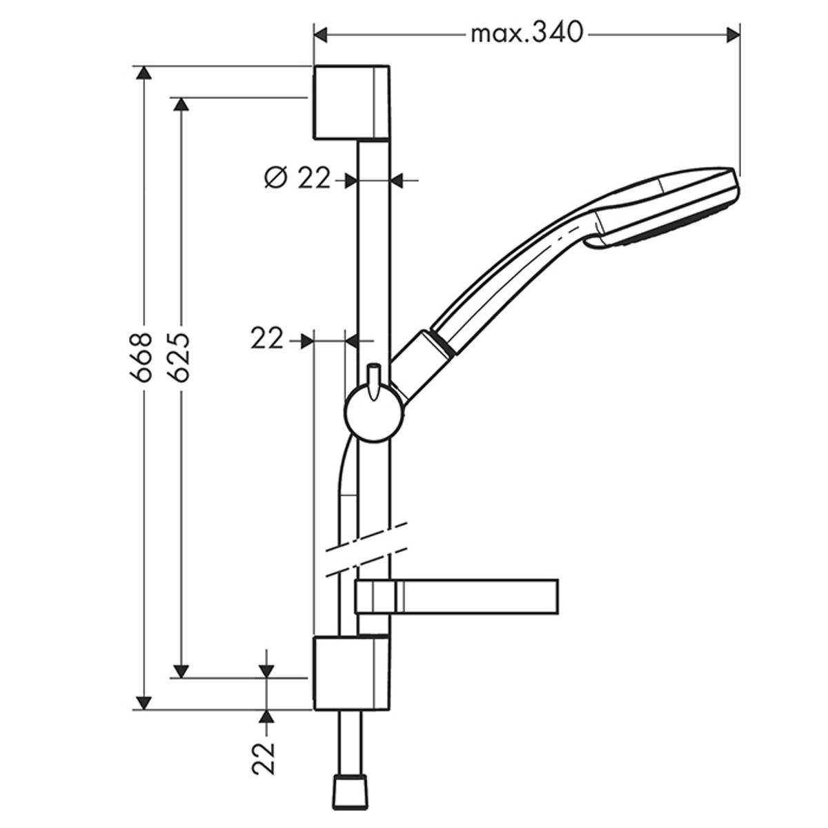 HansGrohe Croma 100 Vario dusjsett