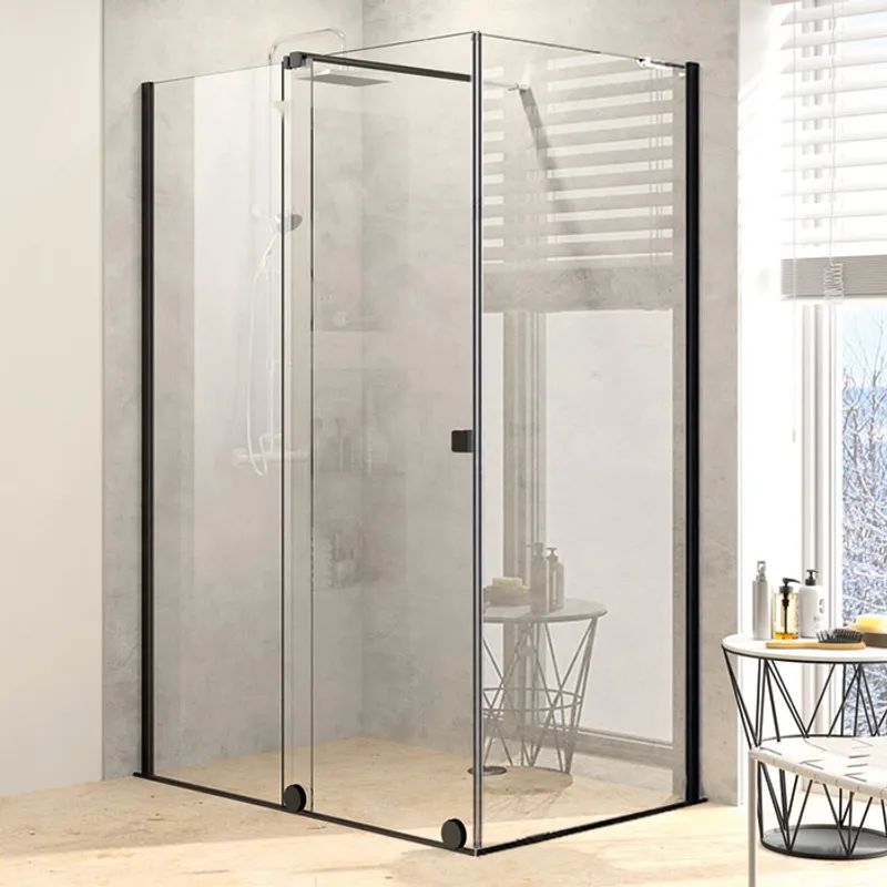 PureDay Walk-in 180-200x80/90/100cm med skyvedør (sort matt)