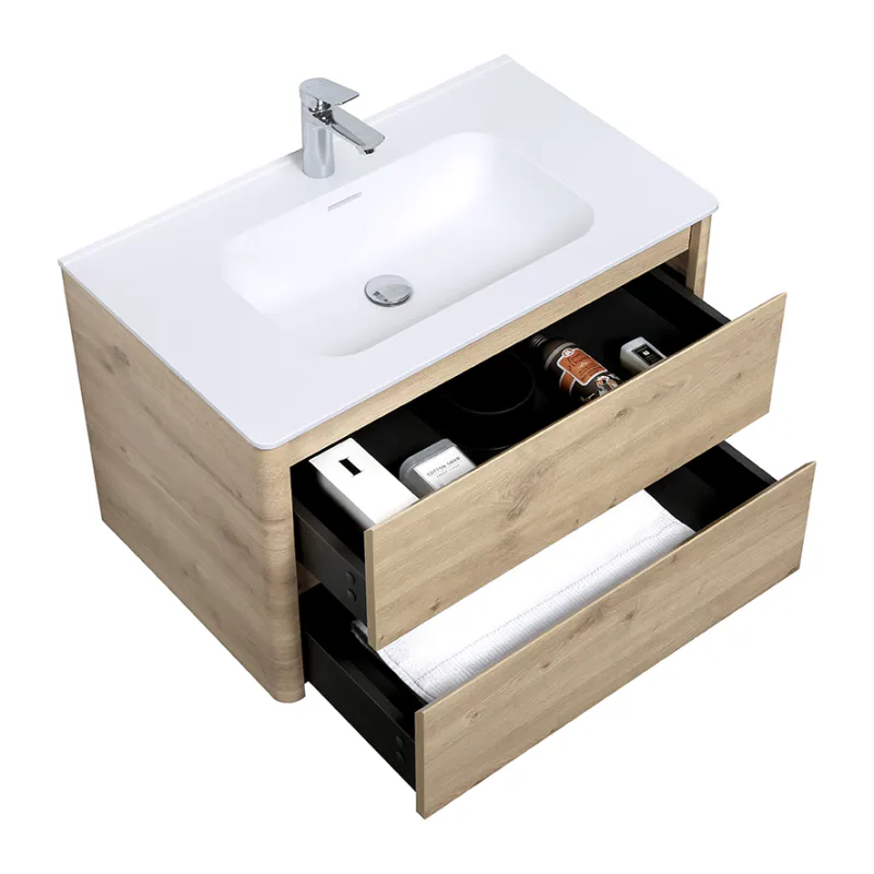 Badnor Marlén 80cm servantskap i NORDIC OAK m/MATT HVIT servant
