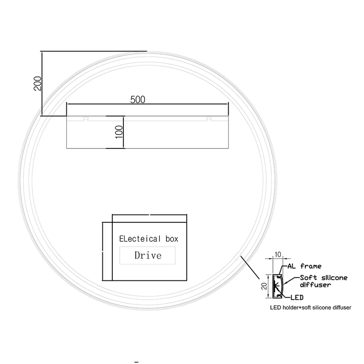 Badnor Melanie HVIT 90+40cm mbl.pk (1316) Leon speilskap