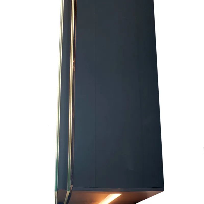 Badnor Leah speilskap (144cm), sort, m/stikkontakt og LED-lys