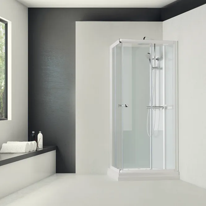 Hovedbilde Badnor Nordica White lux 8-0 dusjkabinett 90x70cm m/takdusjsett
