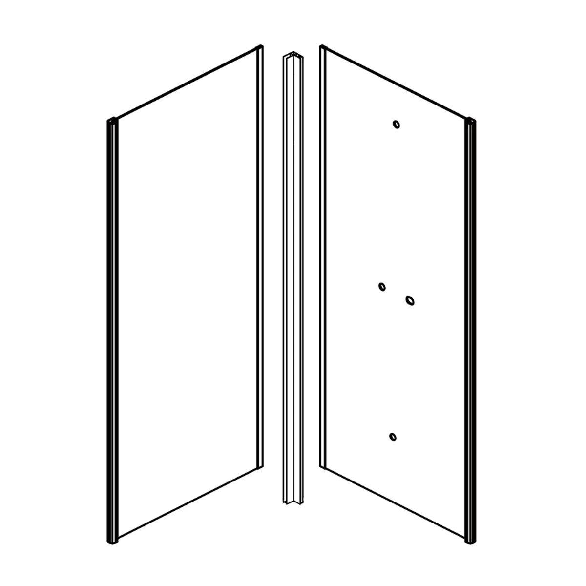 Badnor Scandia Black lux 6-2 dusjkabinett 90x90cm - BAKVEGGER