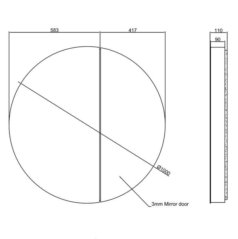 Badnor Melin 100cm+40cm mbl.pk (5351) Live RUNDT SPEILSKAP