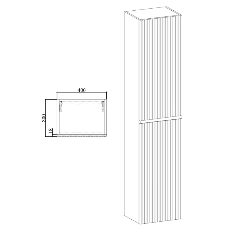 Badnor Merethe 90+40cm møbelpk (7111) Lilly speilskap