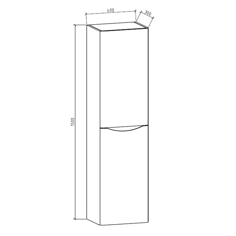 Mette 40cm høyskap/sideskap m/2 dører i lys eik