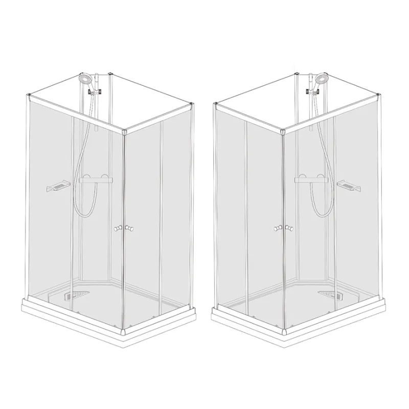 Badnor Scandia Black lux 8-1 dusjkabinett 100x80cm m/takdusjsett