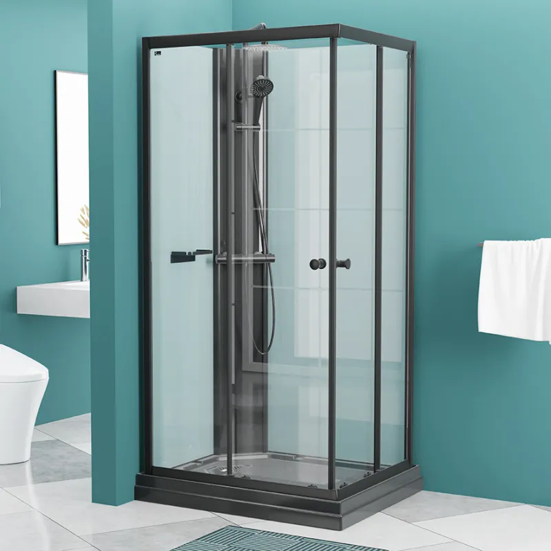 Badnor Scandia Black lux 8-1 dusjkabinett 100x80cm m/takdusjsett