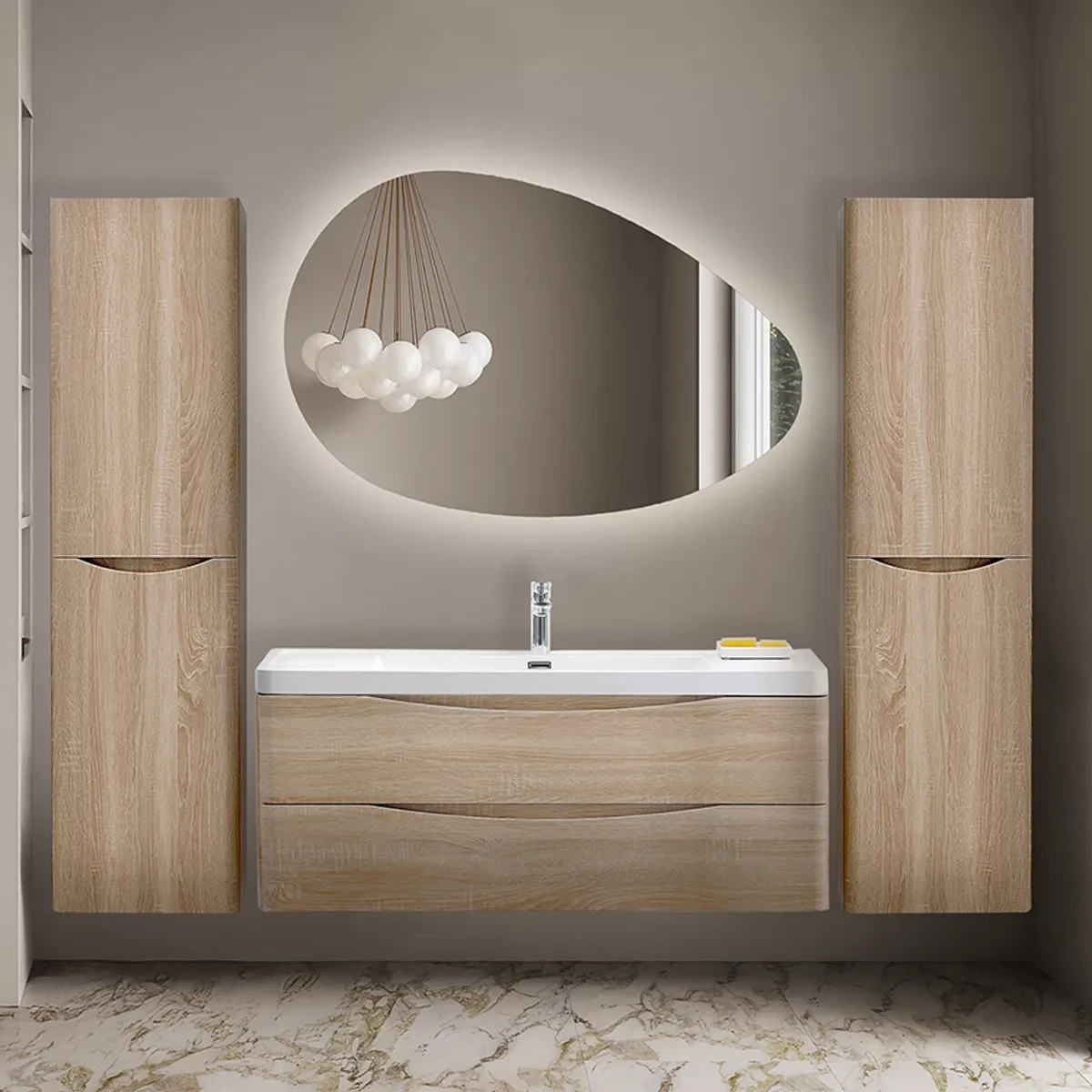 Badnor Mette 120cm enkel 40+40cm mbl.lpk (50204) Lucy speil