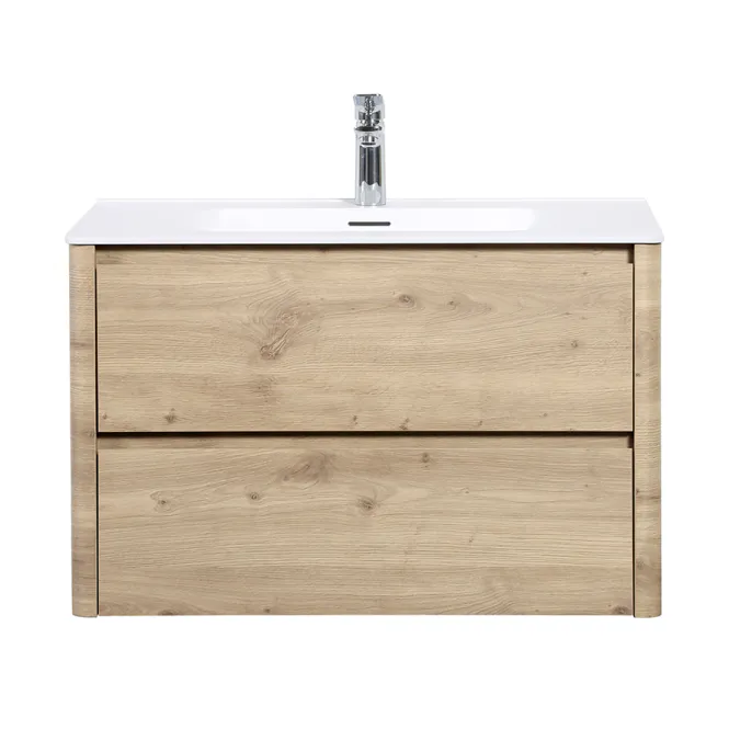 Hovedbilde Badnor Marlén 80cm servantskap i NORDIC OAK m/MATT HVIT servant