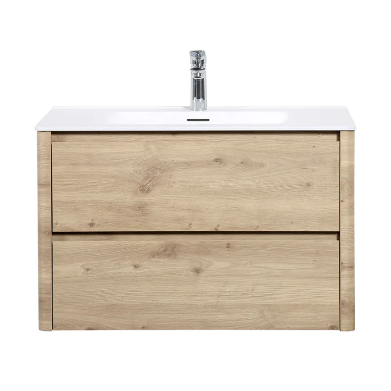 Badnor Marlén 80cm servantskap i NORDIC OAK m/MATT HVIT servant