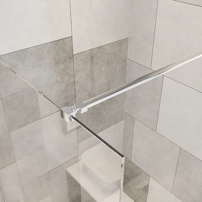 Badnor Sterling Straight ll dusjvegg, 1400x2000mm, KROM, 8mm