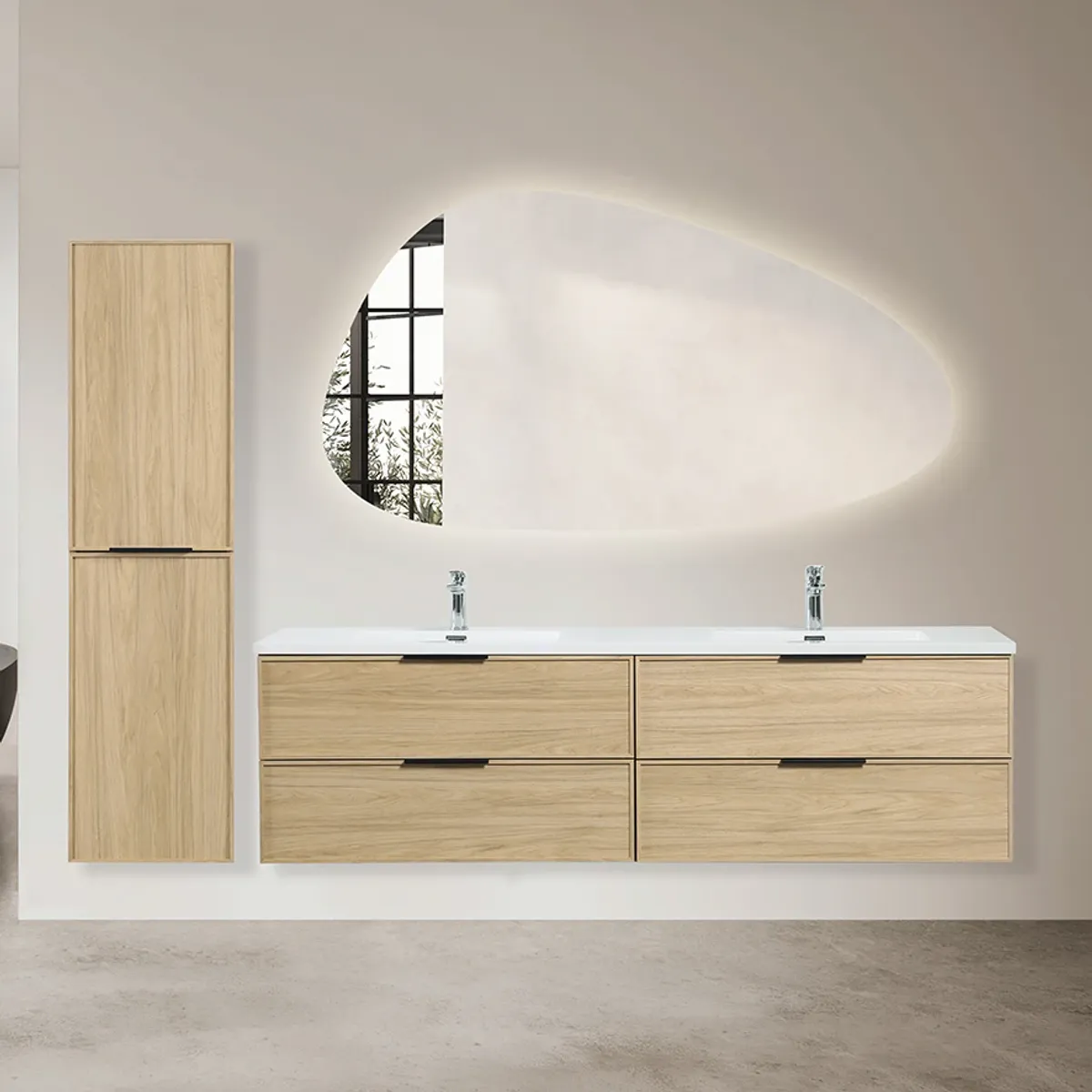 Badnor Melissa 180+40cm mbl.pk (97731) Sandy speil m/lys