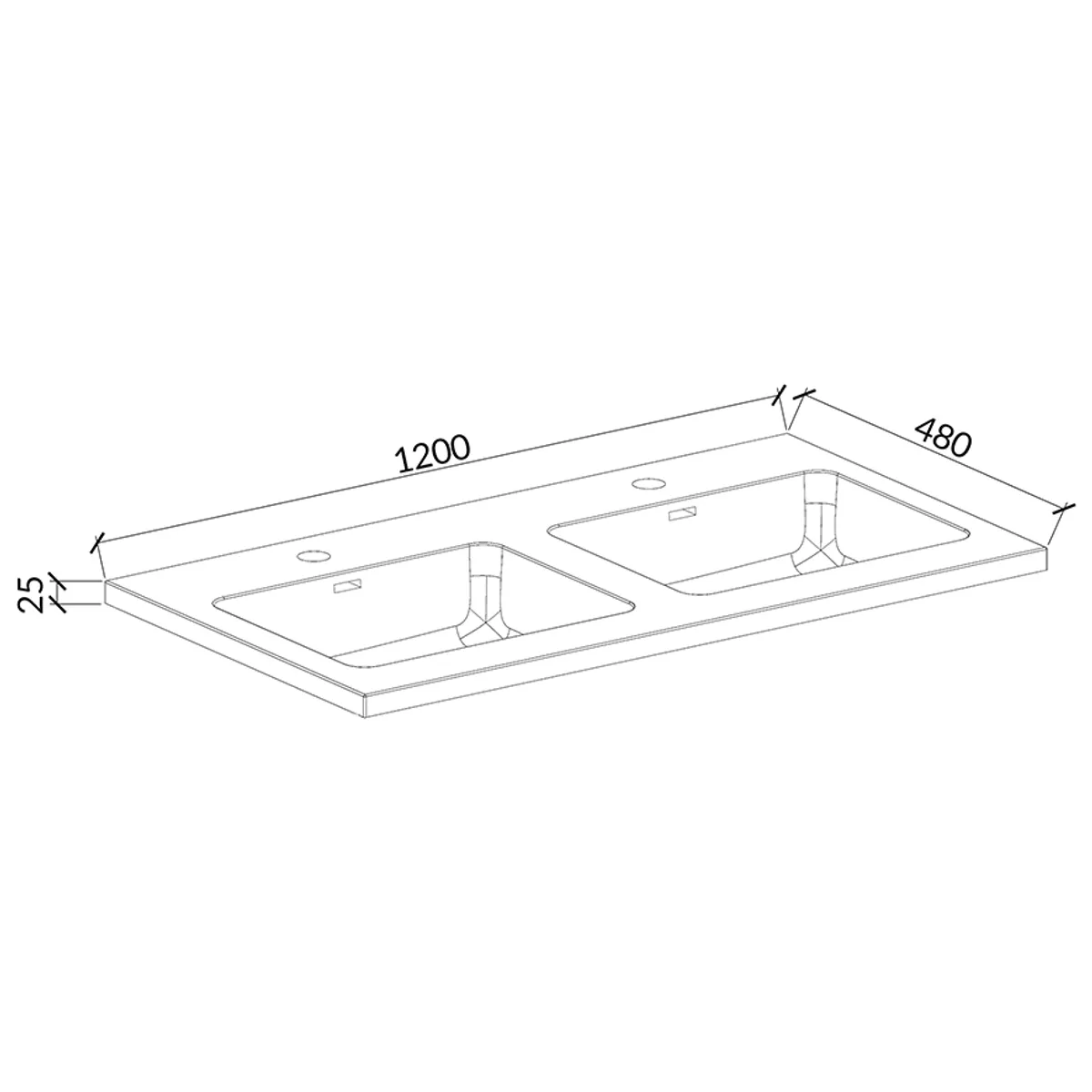Badnor Melissa 120cm mbl.pk m/dobbel servant (97520) Sandy speil m/lys