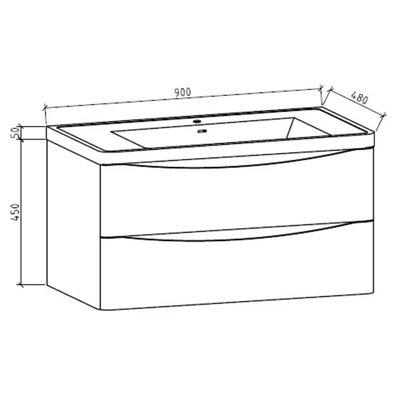 Badnor Mette 90cm servantskap i lys eik m/servant