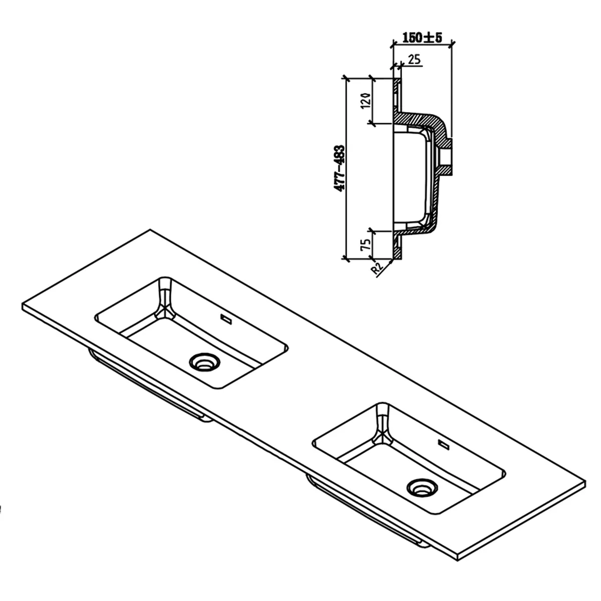 Badnor Melissa 180cm mbl.pk (97740) Sienna speil m/lys
