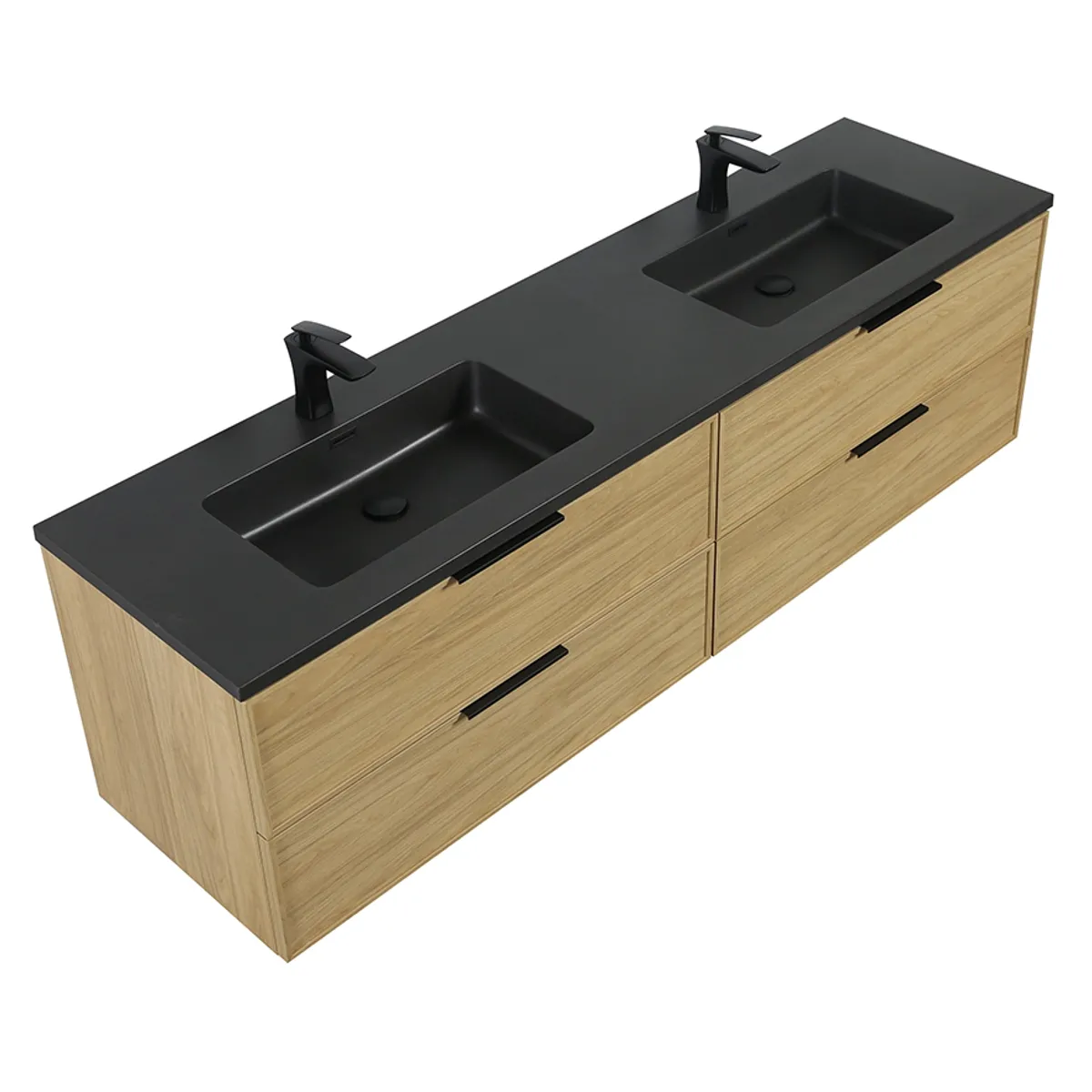 Badnor Melissa 180cm servantskap m/dobbel SORT servant