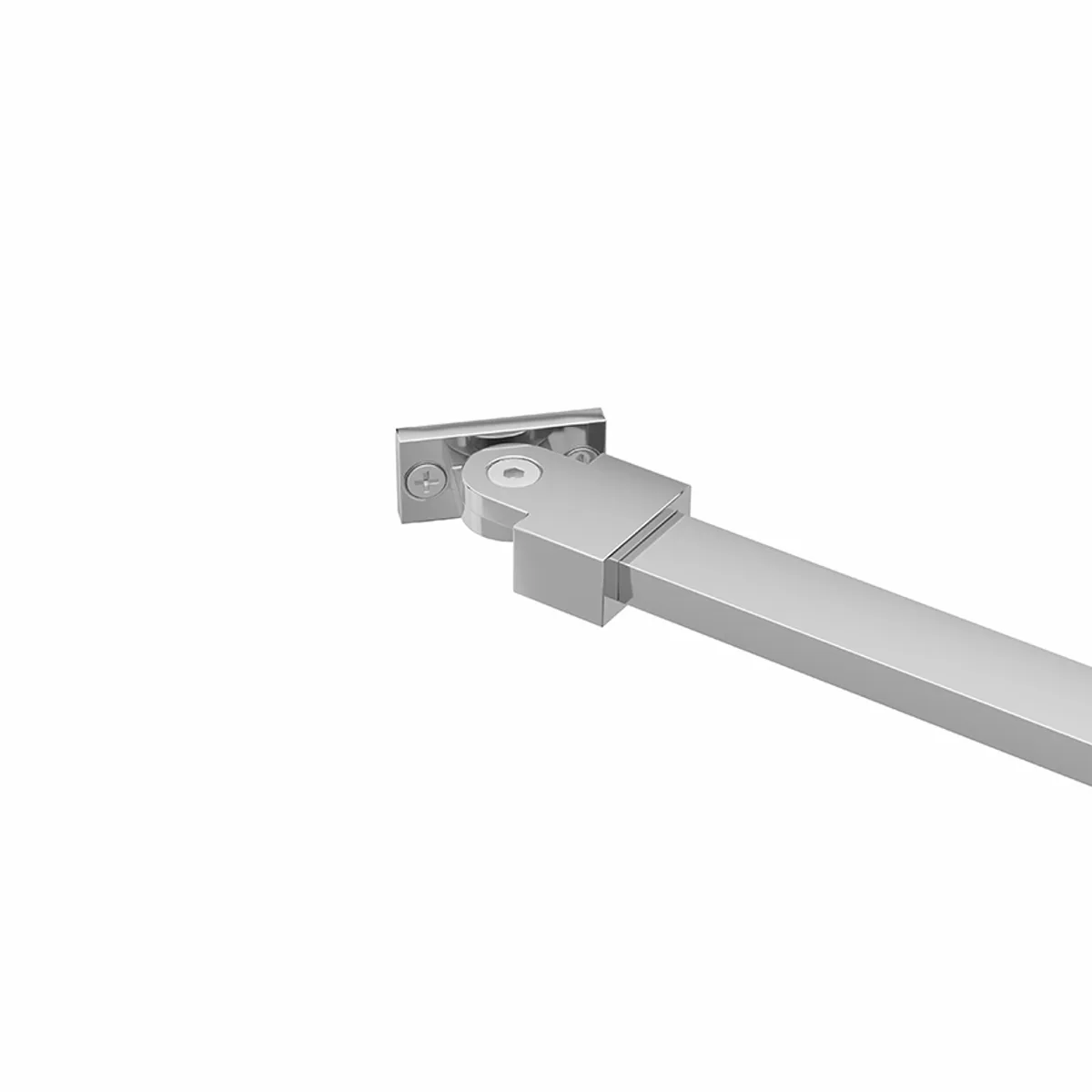 Badnor Shildon dusjvegg/walk-in hjørne - KROM - FLUTED glassfelt - 125cm