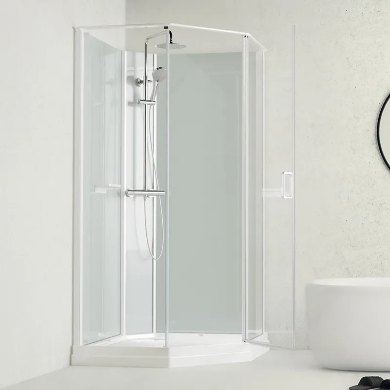 Badnor Nordica White lux 7-3 dusjkabinett 100x100cm m/takdusjsett