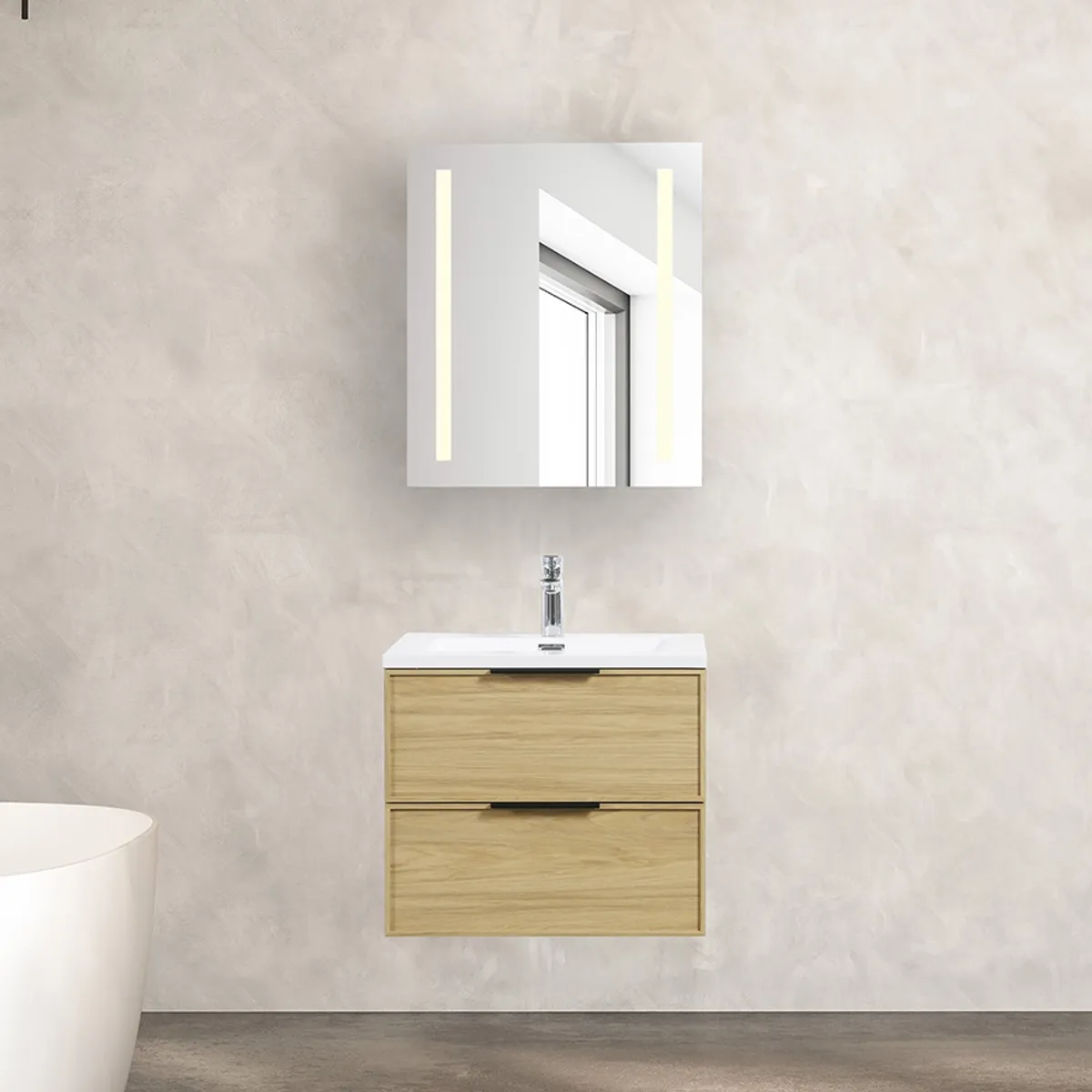 Badnor Melissa 60cm mbl.pk (97140) Lilly speilskap m/lys