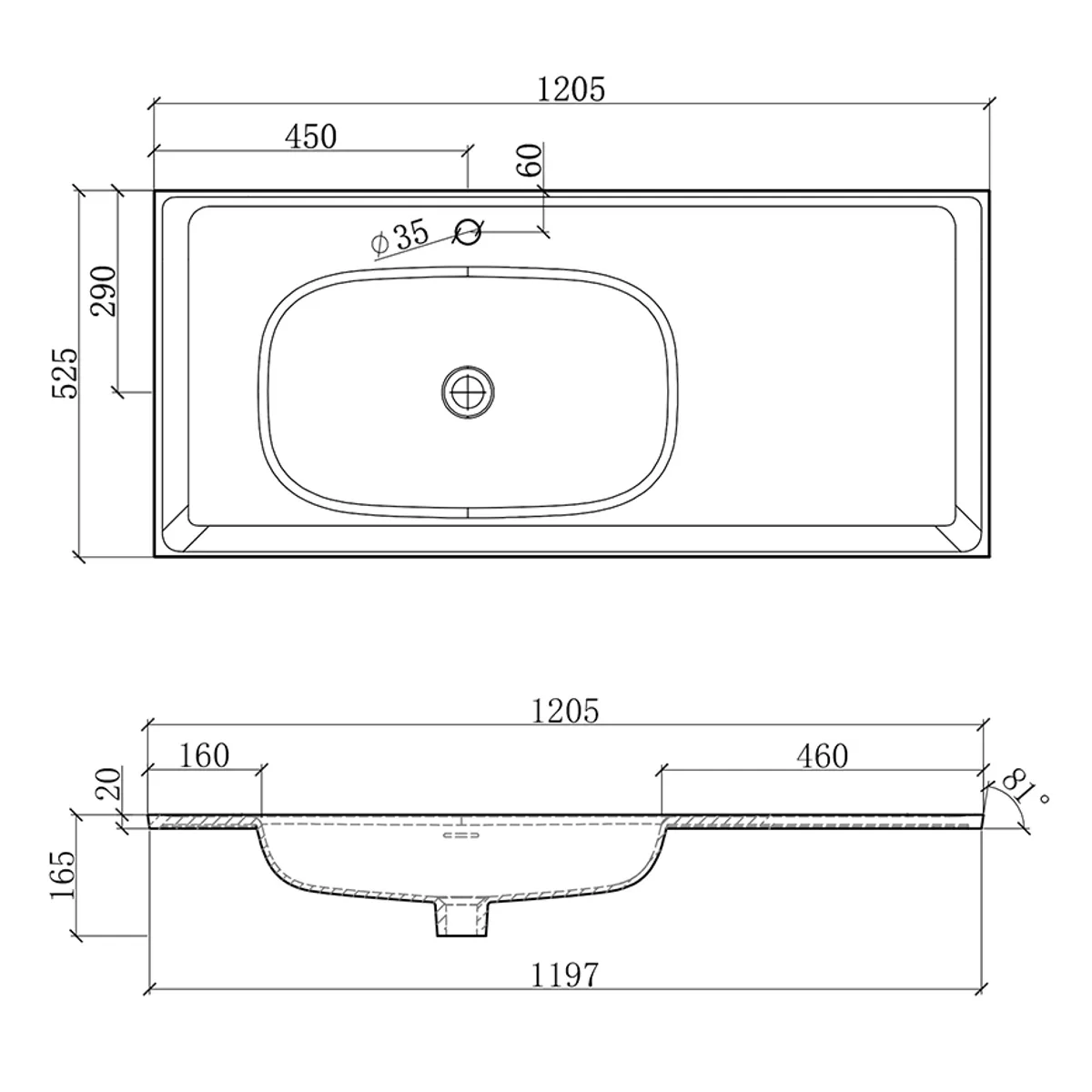 Badnor Merethe 120+40cm møbelpk (7219) Leon speilskap