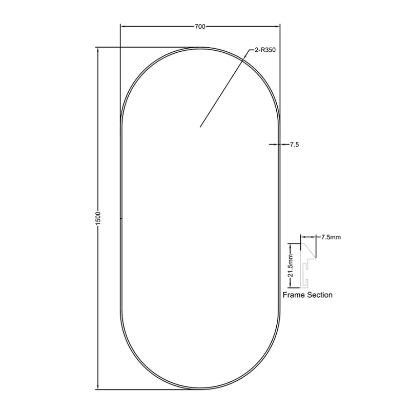 Badnor Mabelle 160cm (HØYRE) mbl.pk (9803) Sienna speil
