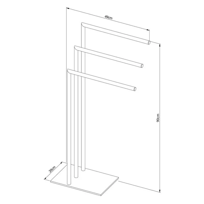 Sealskin Tube Håndklestativ 3-armet - SORT