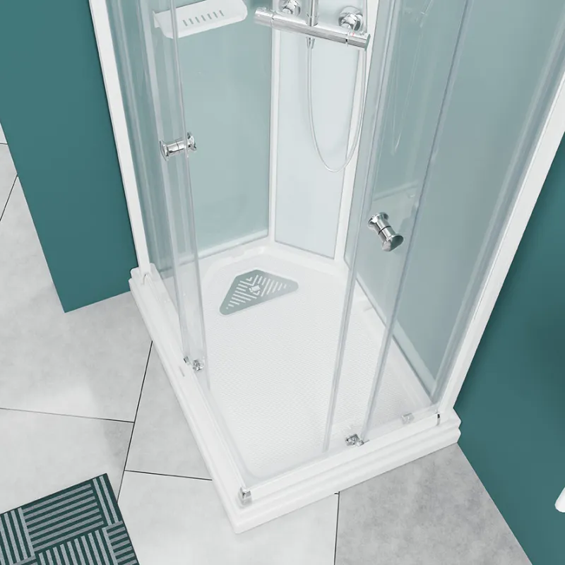 Badnor Nordica White lux 8-0 dusjkabinett 90x70cm m/takdusjsett