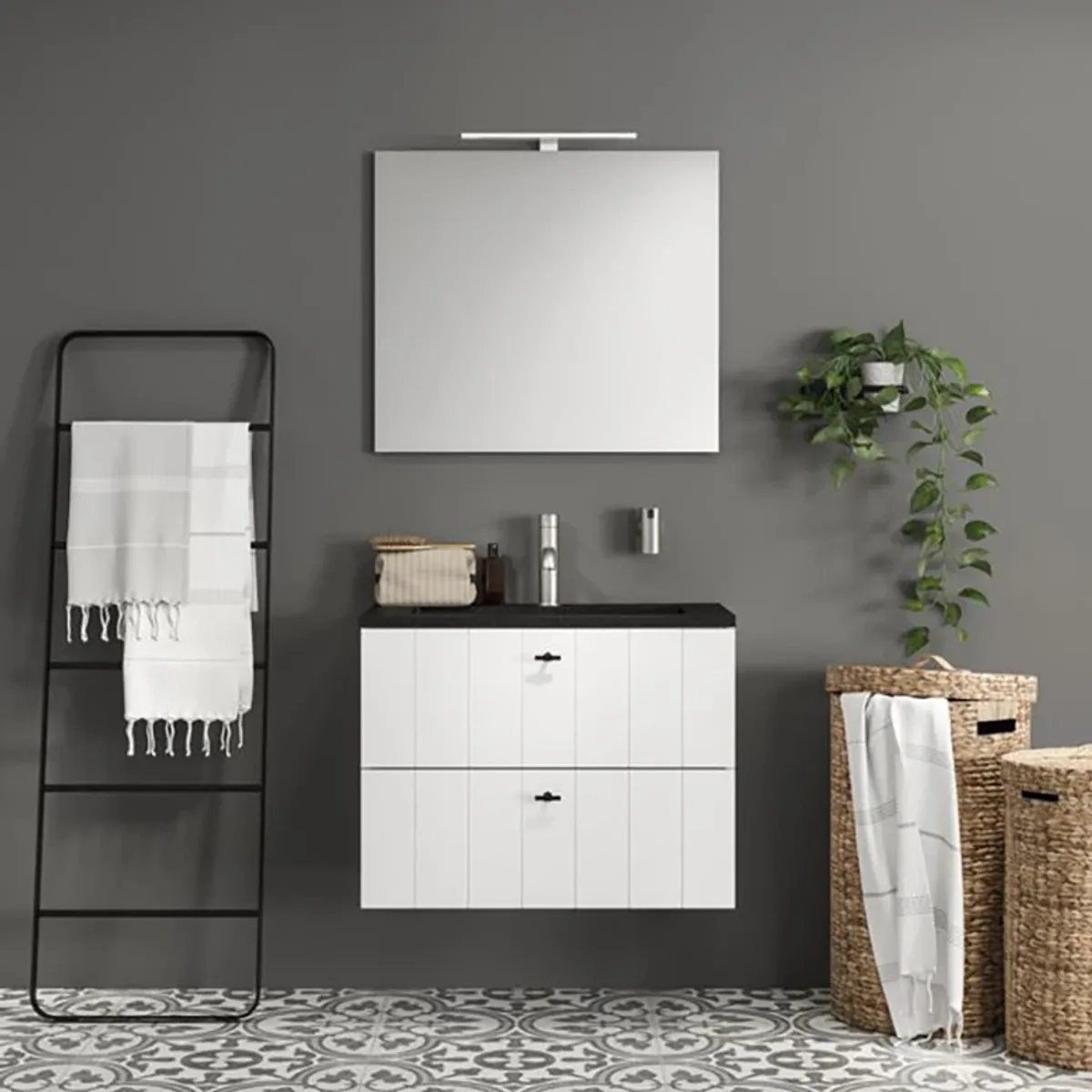 Sealskin Brix Håndklestige frittstående - sort (50x170cm)