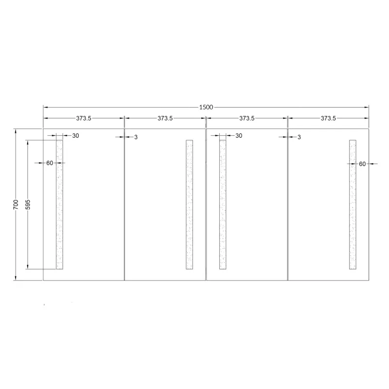 Badnor Melin 160cm+40cm møbelpakke (5531) Lilly speilskap