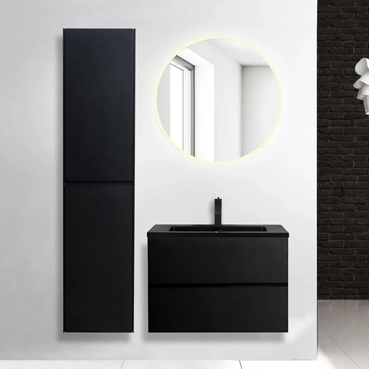 Badnor Melanie SORT 75+40cm - sort servant (0111) Lissie speil m/lys