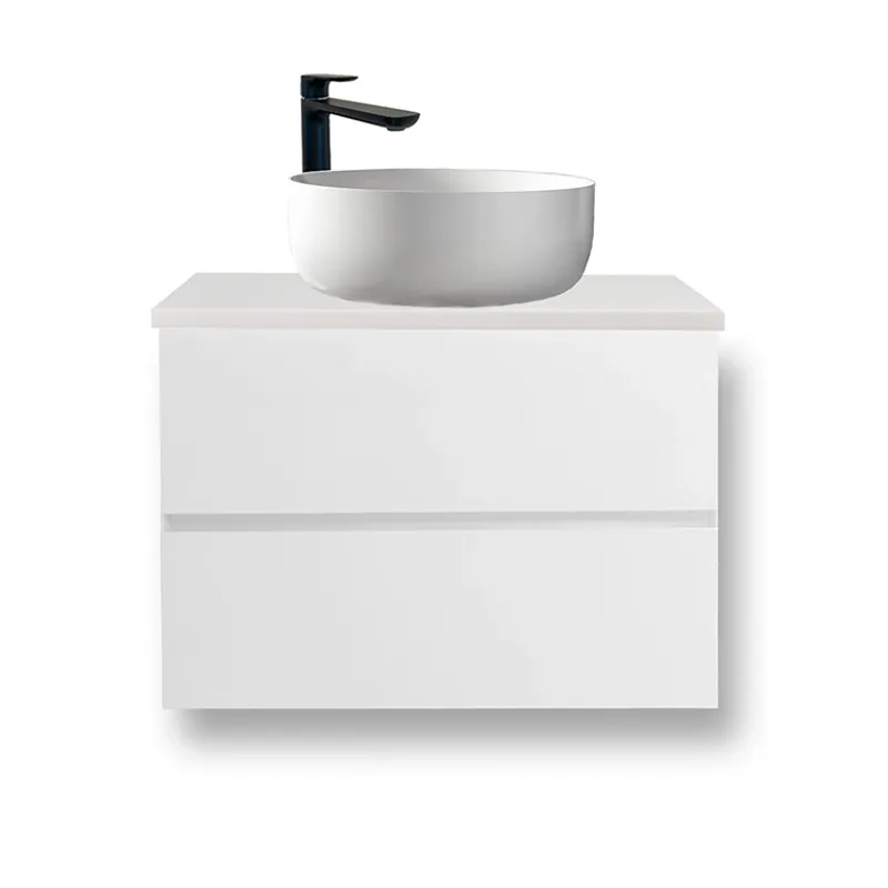 Badnor Melanie HVIT 75cm servantskap m/HVIT benkeplate