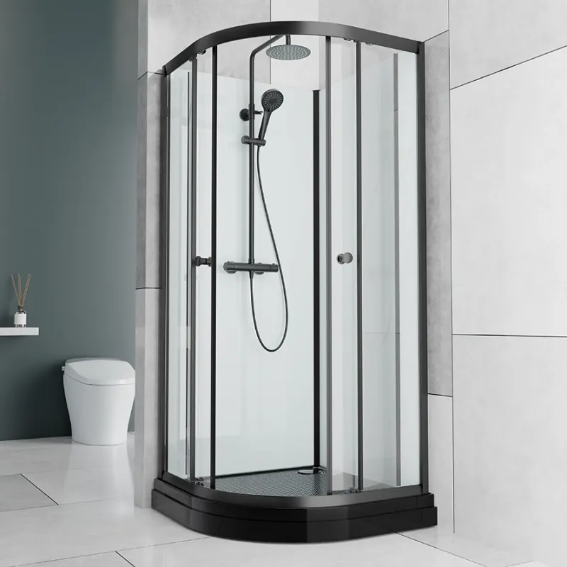 Badnor Scandia Black 6-2 dusjkabinett buet 90x90cm m/takdusjsett