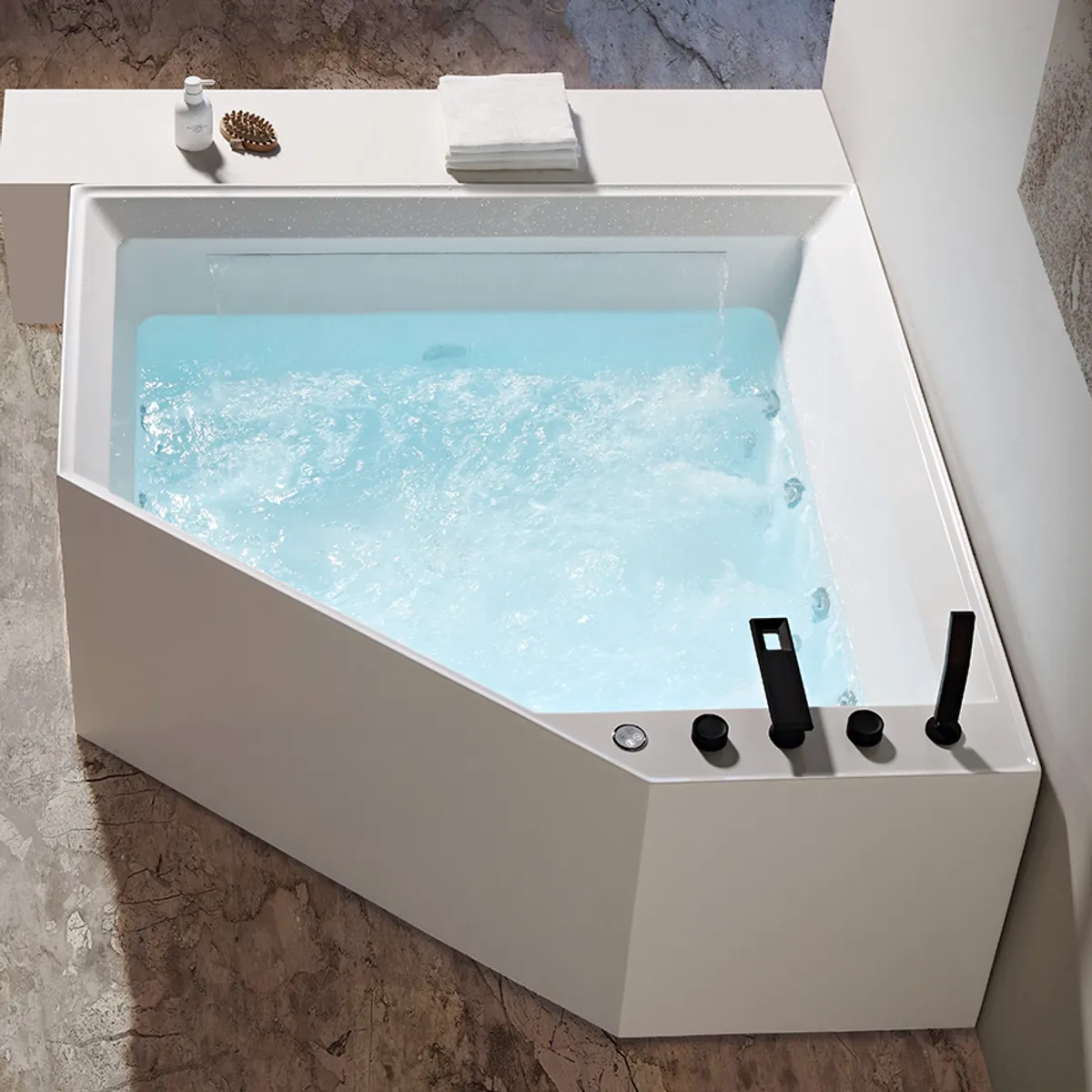 Badnor Fiorella designbadekar m/luft-vann-massasje 150x150cm