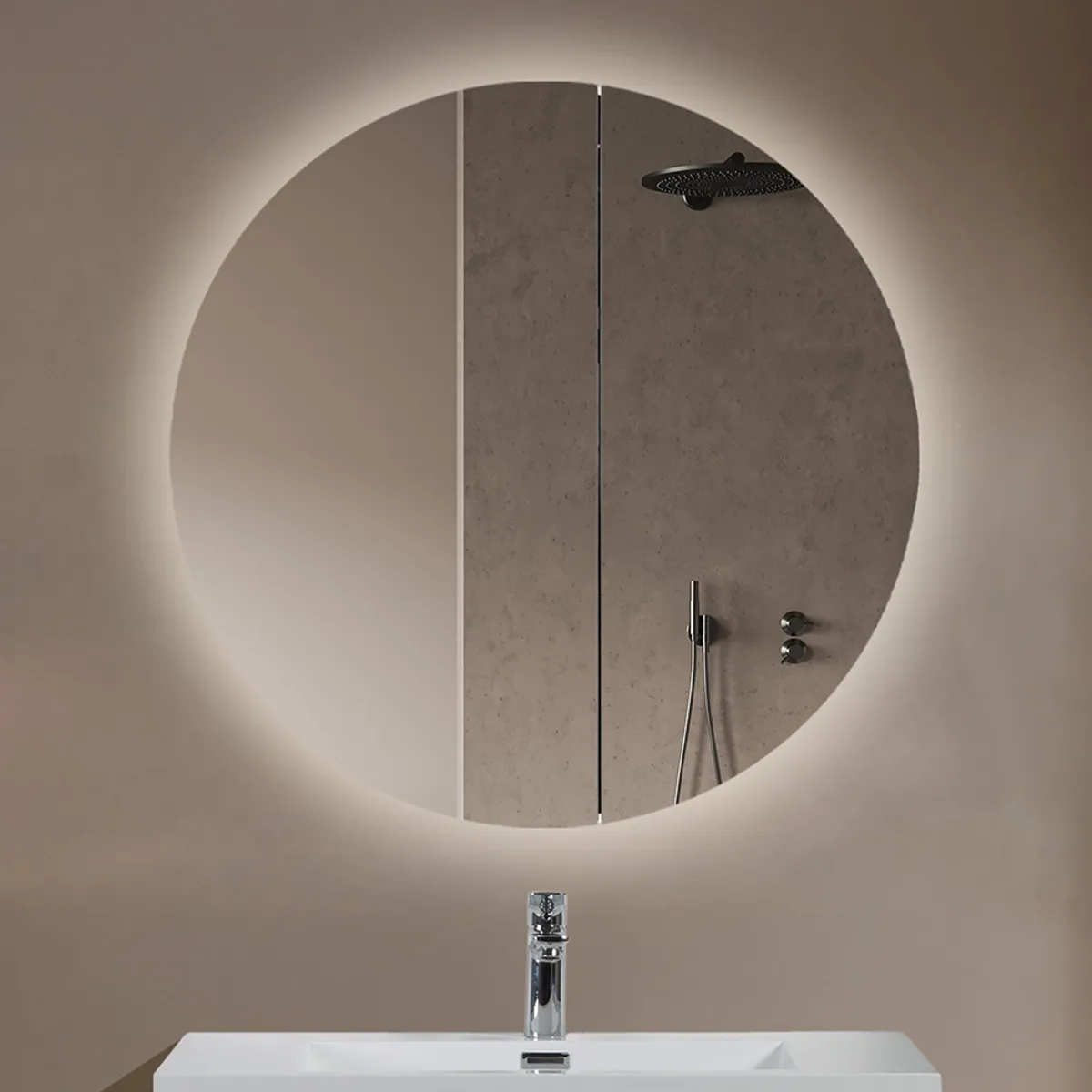 Badnor Melanie HVIT 90cm mbl.pk (1306) Leon speilskap