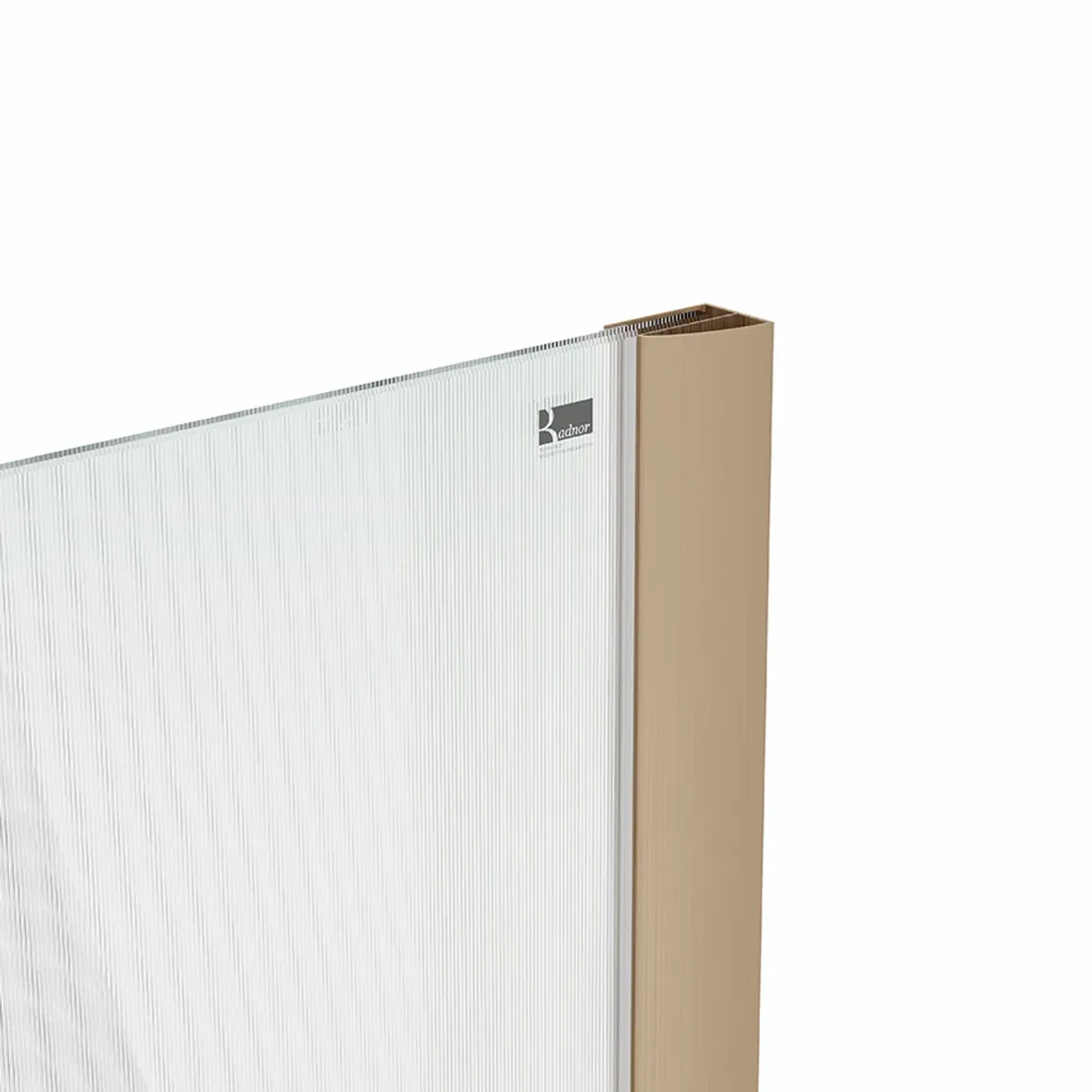 Badnor Shildon dusjvegg/walk-in hjørne - BØRSTET KOBBER - FLUTED glassfelt - 110cm