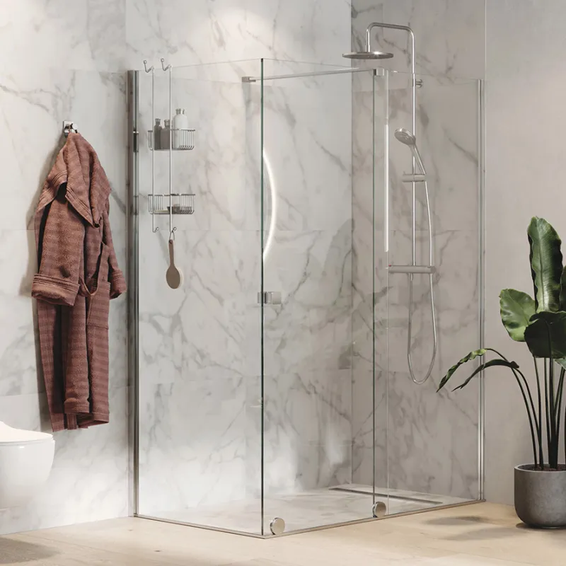 PureDay Walk-in 160-180x80/90/100cm med skyvedør (krom)