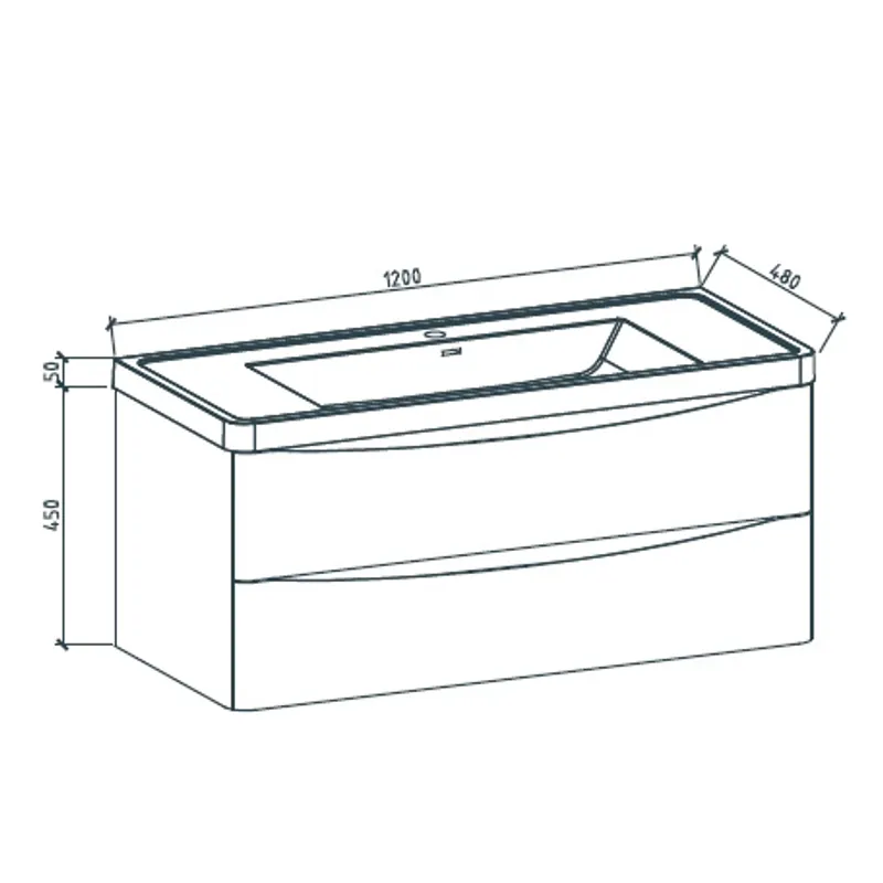 Badnor Mette 120cm enkel +35cm mbl.lpk (50012) Linnie speilskap