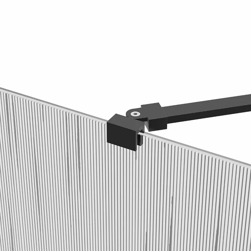 Badnor Shildon dusjvegg/walk-in hjørne - MATT SORT - TINTED HARMONY glassfelt - 110cm