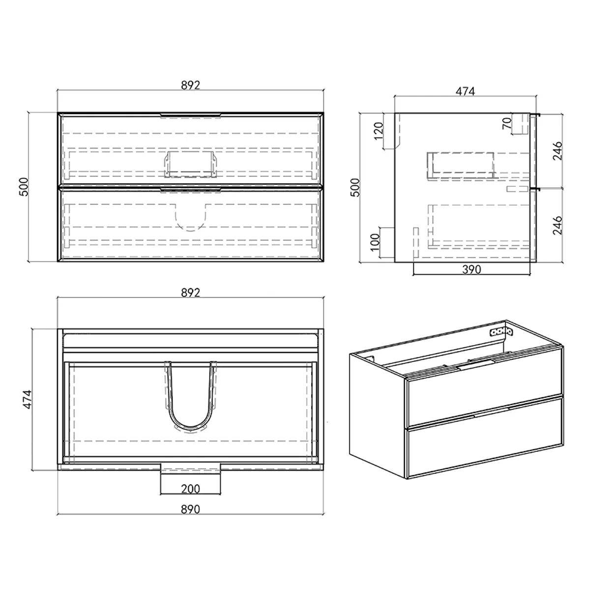 Badnor Melissa 90cm mbl.pk (97330) Lissie speil m/lys