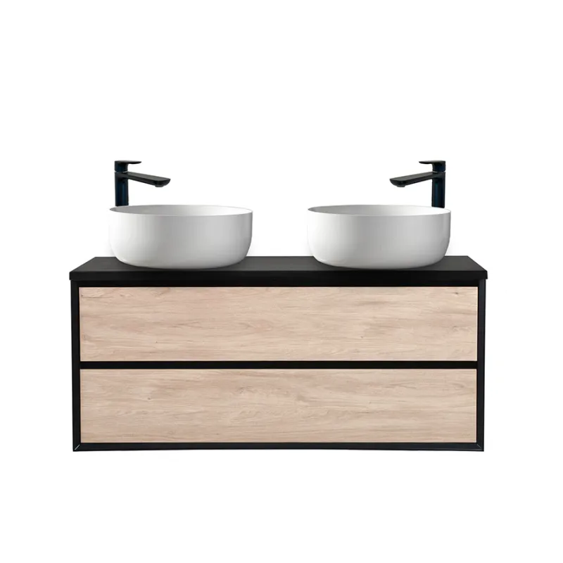 Badnor Martine 120cm servantskap m/sort benkeplate (dobbel)