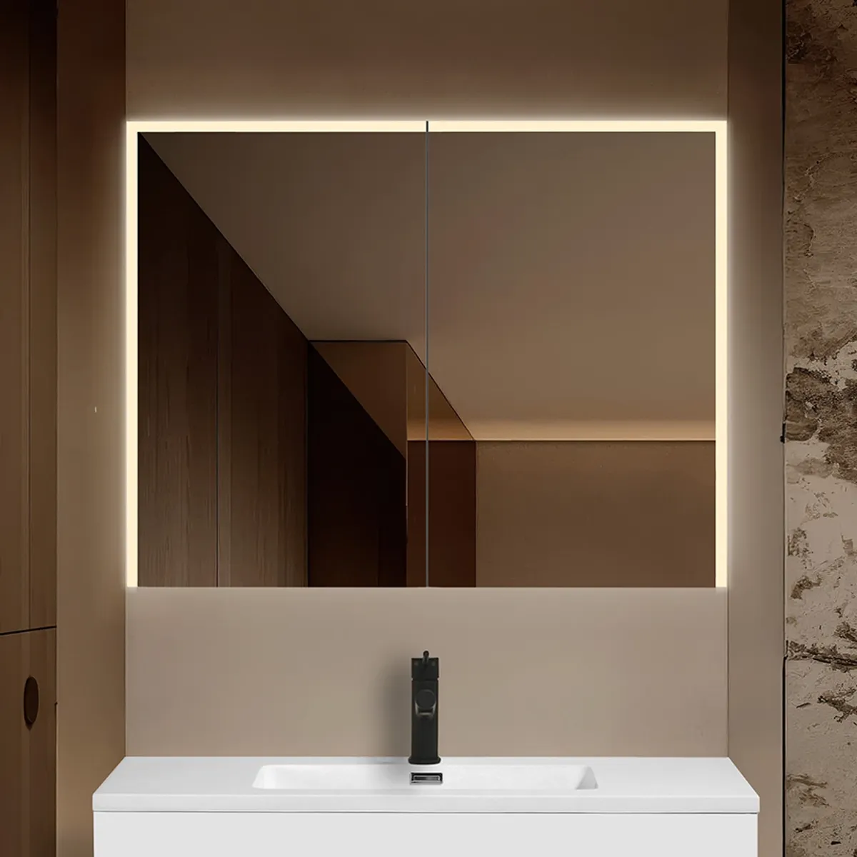 Badnor Marikken 90cm mbl.pk. (2221) Linnie speilskap