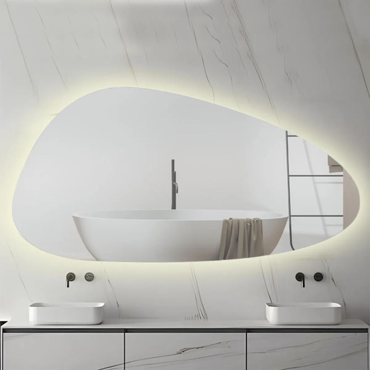 Badnor Melissa 180+40cm mbl.pk (97731) Sandy speil m/lys