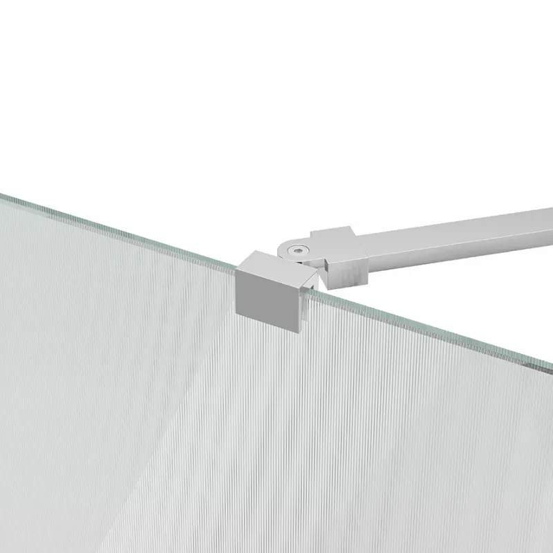 Badnor Shildon dusjvegg/walk-in hjørne - KROM - FLUTED glassfelt - 125cm