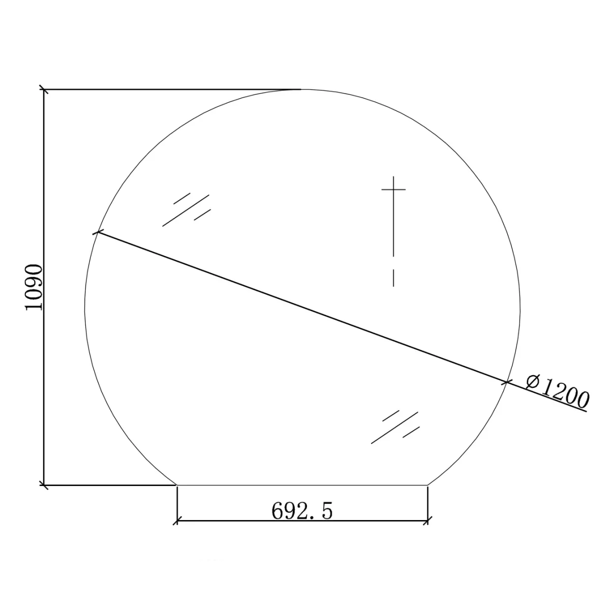 Badnor Marikken 120+35cm mbl.pk. (2312) Sissel rundt speil