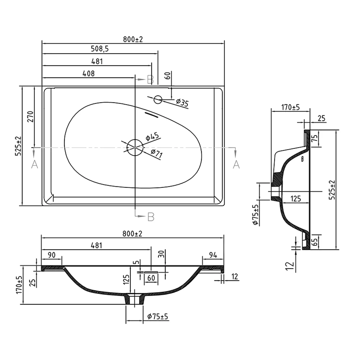 Badnor Maiken 80+40cm mbl.pk. (9418) Lilly speilskap m/lys