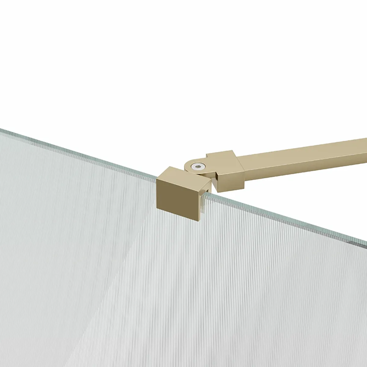 Badnor Shildon dusjvegg/walk-in hjørne - BØRSTET GULL - FLUTED glassfelt - 110cm