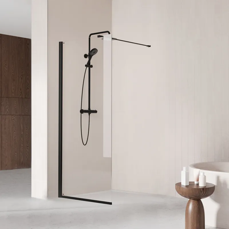 Badnor Køhler ll dusjvegg/walk-in hjørne - 85x200cm- MATT SORT