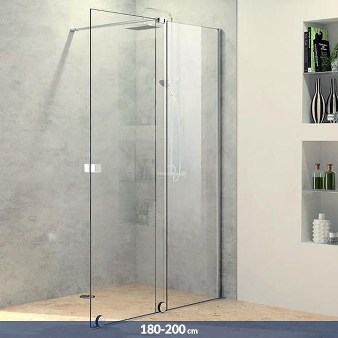 Hovedbilde PureDay Walk-in 180-200cm festfelt og skyvedør (krom)