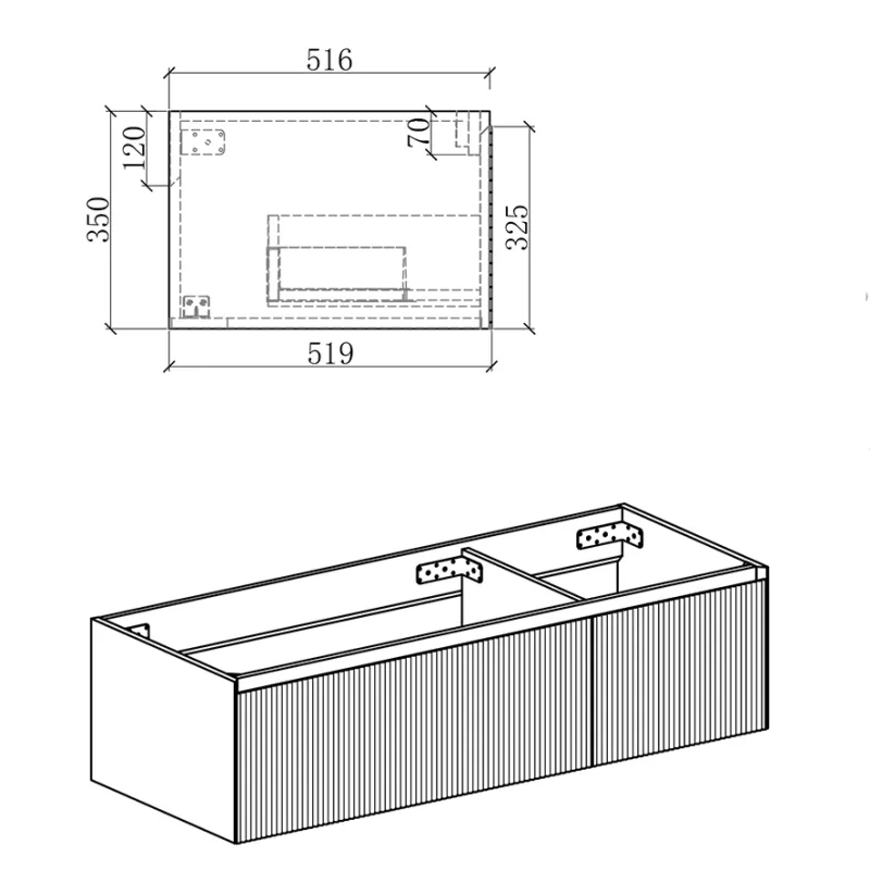 Badnor Merethe 120cm møbelpk (7207) Sienna ovalt speil